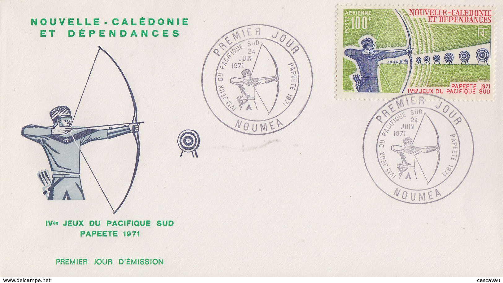 Enveloppe  FDC  1er  Jour   NOUVELLE CALEDONIE   4éme  Jeux  Du  Pacifique  Sud  à  Papeete   1971 - FDC