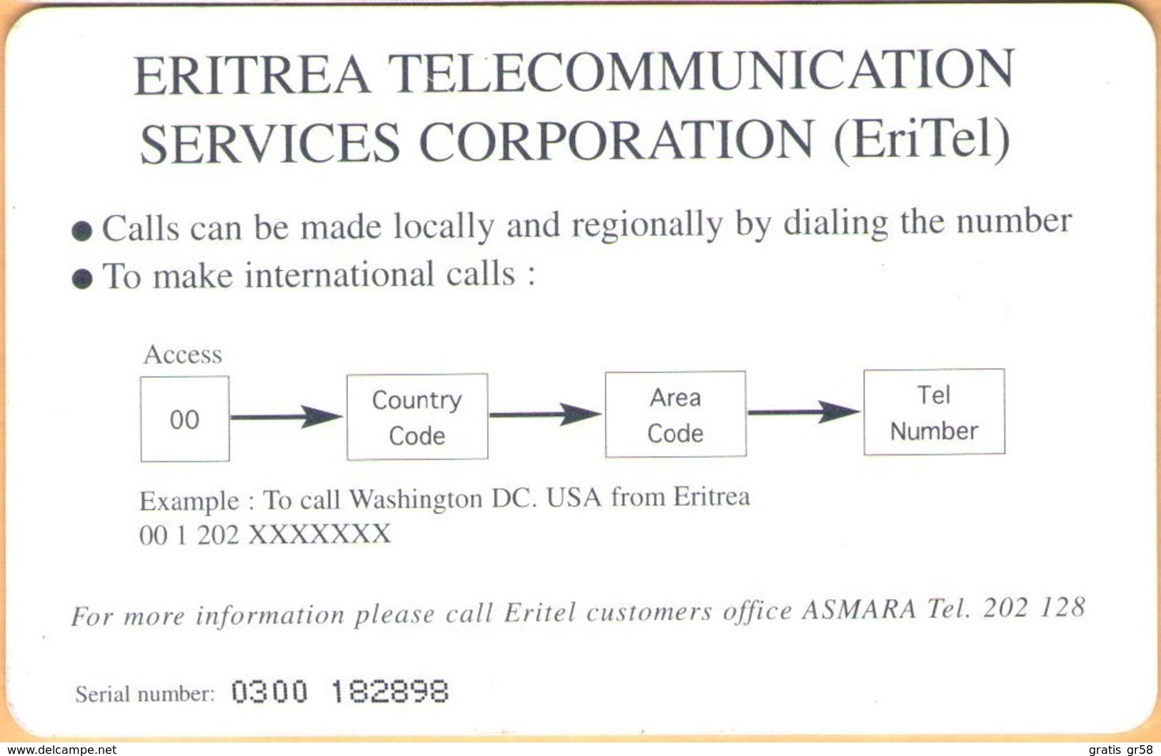 Erithrea - Eritel, ER-ERI-0013, Three Seasons In Two Hours - The Rock (New Logo), 50 Nfk, Used - Eritrea