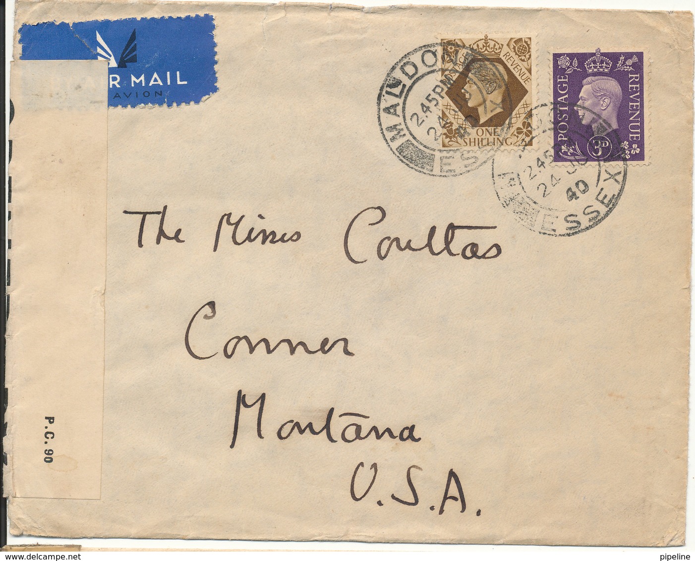 Great Britain Censored (1239) Cover Sent To USA London 24-7-1940 - Briefe U. Dokumente