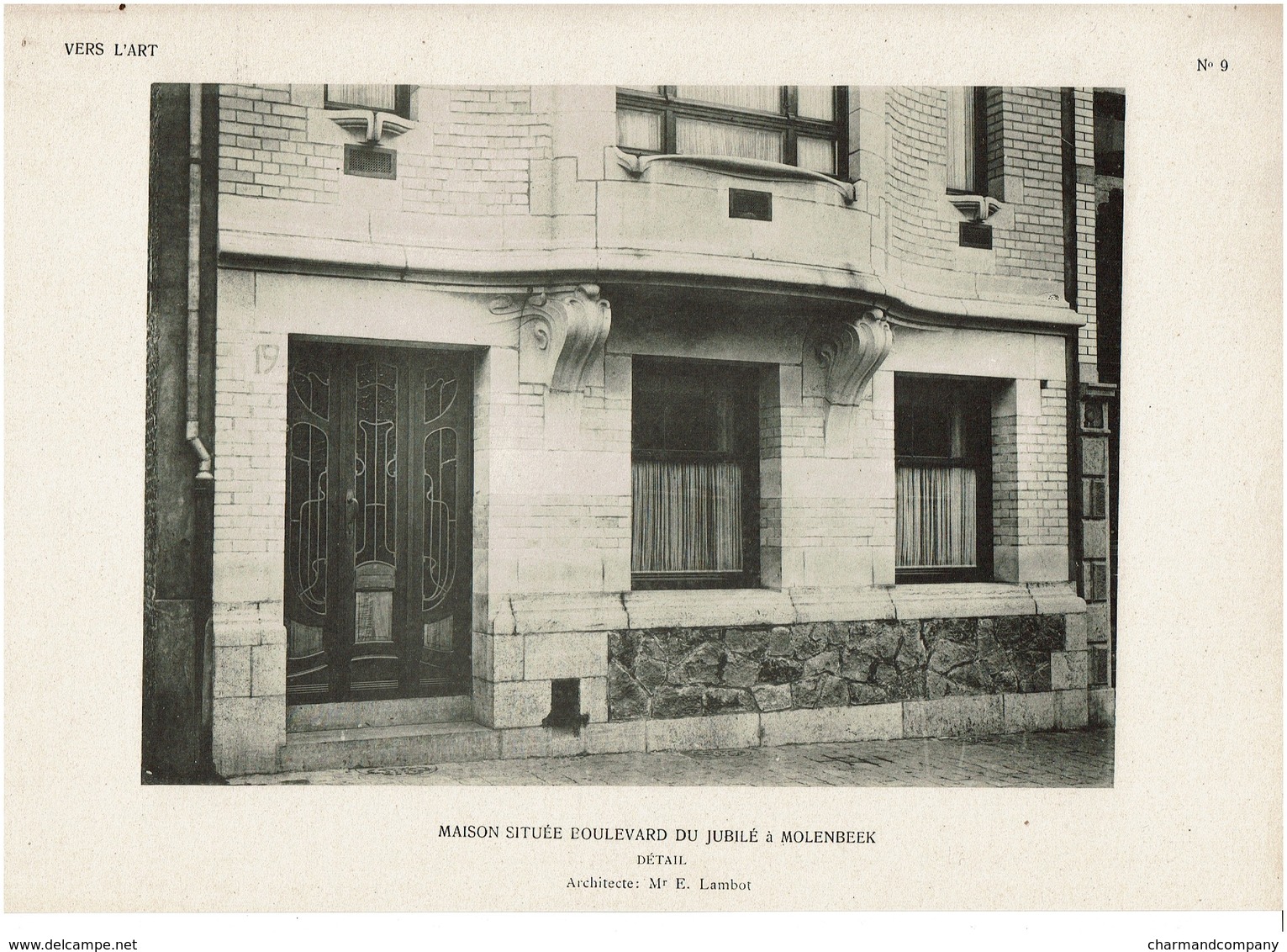 Architecture - C1910 - Planche VERS L'ART N° 9 - Maison Boulevard Du Jubilé Molenbeek - Architecte M. E.Lambot - 2 Scans - Architectuur