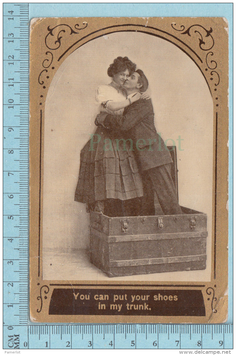 CPA Lovers Couple  -You Can Put Your Shoes In My Trunk - Used In 1910 Stamp  USA 1&cent; - Autres & Non Classés