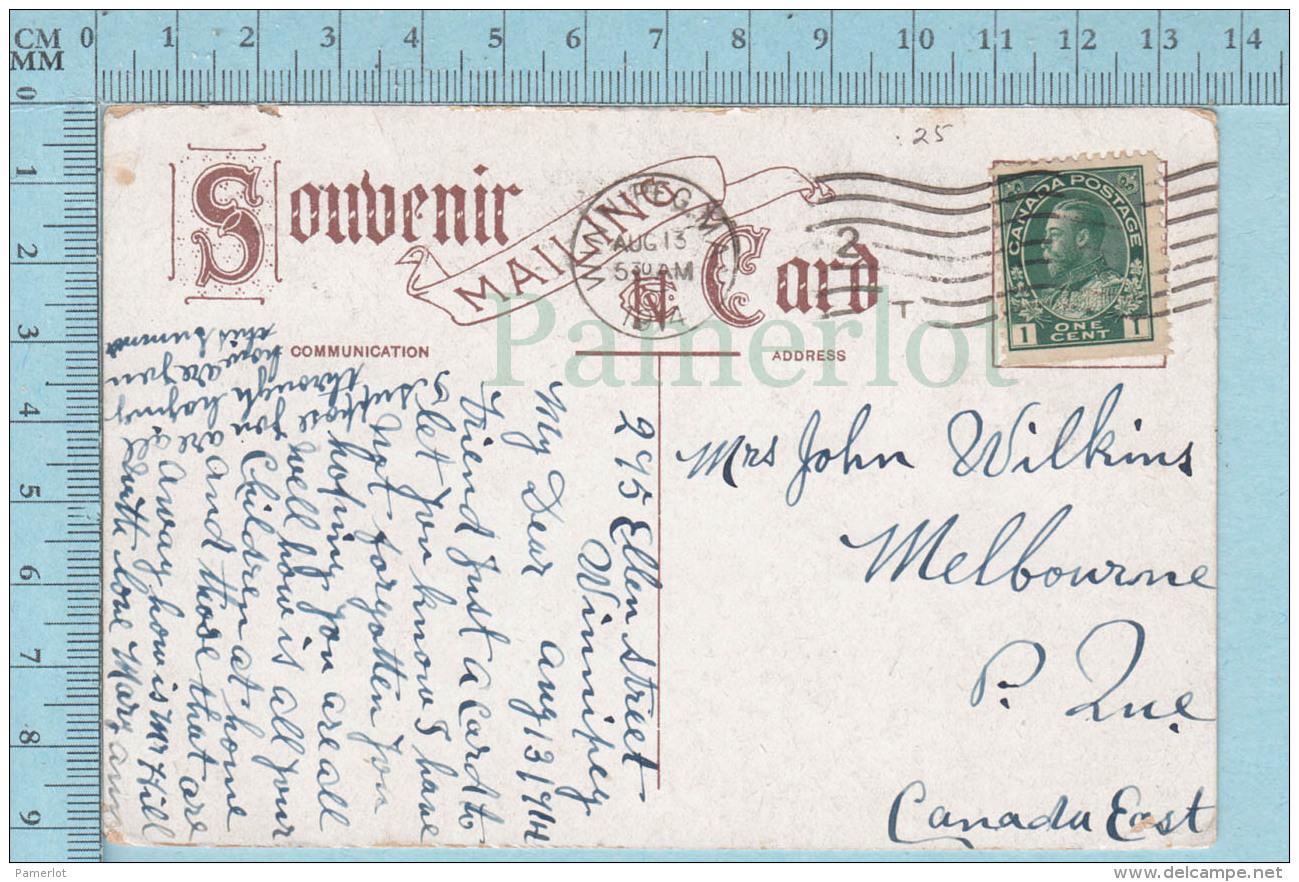 CPA Winnipeg Man. Canada- Broadway Methodist Church -  Used In 1914 Stamp  Canada 1&cent; - Peterborough