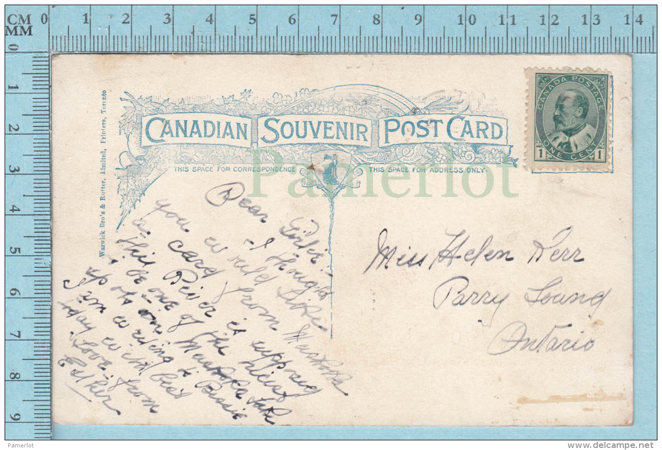 CPa - Shadow River , Muskoka Ontario Canada, On Warwick Bros Card -  Used In 1907 Stamp  Canada 1&cent; - Autres & Non Classés