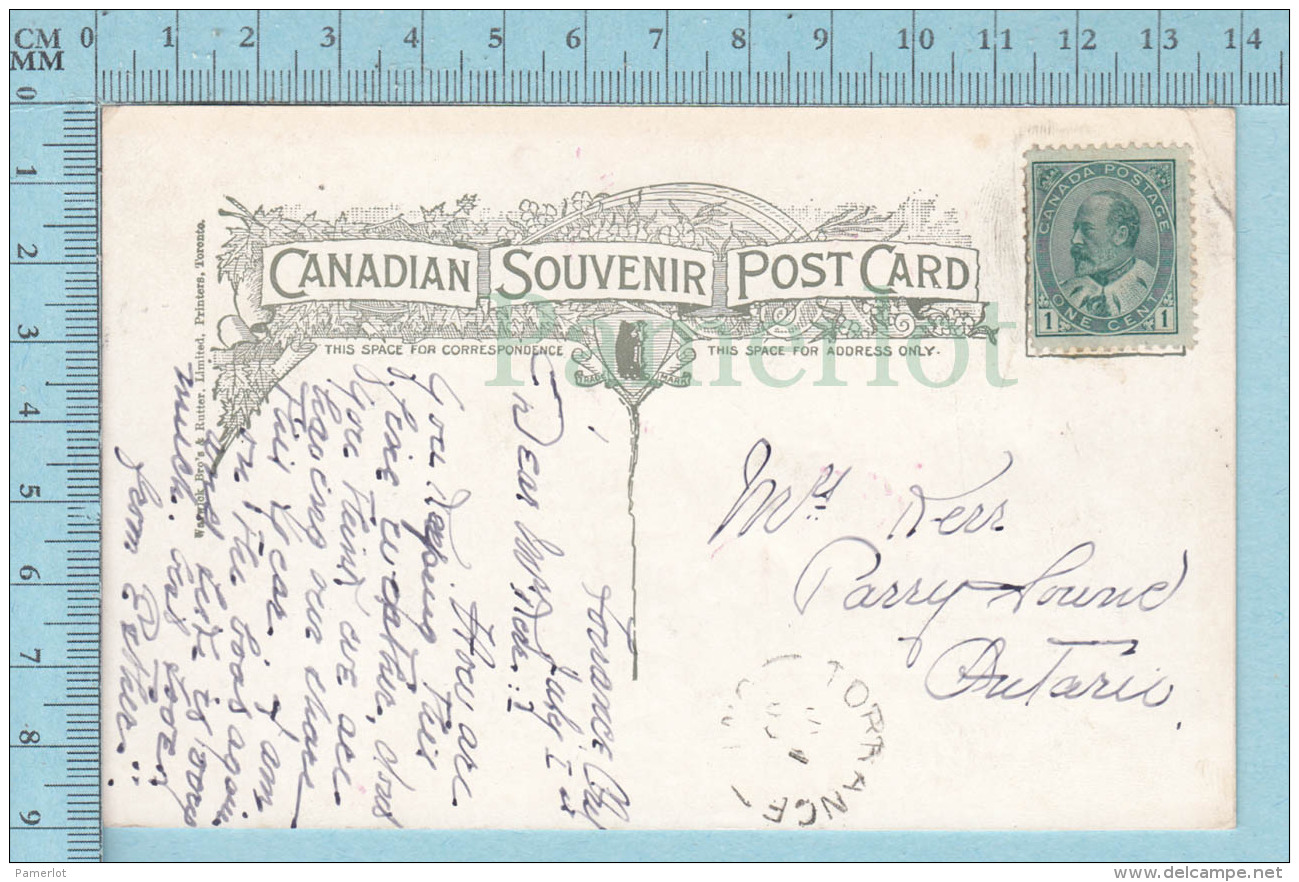 CPa - Bala Falls , Muskoka Ontario Canada, On Warwick Bros Card -  Used In 1909 Stamp  Canada 1&cent; - Autres & Non Classés