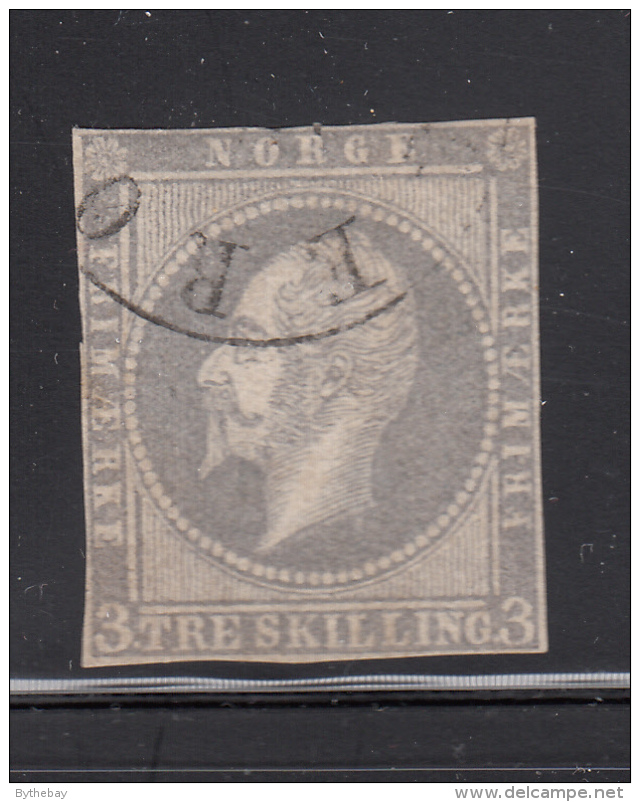 Norway 1856-57 Used Scott #3 3s King Oscar I - Trimmed Perfs - Oblitérés