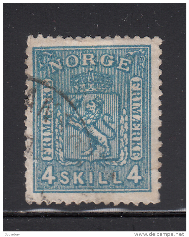 Norway 1867-68 Used Scott #14 4s Coat Of Arms - Oblitérés