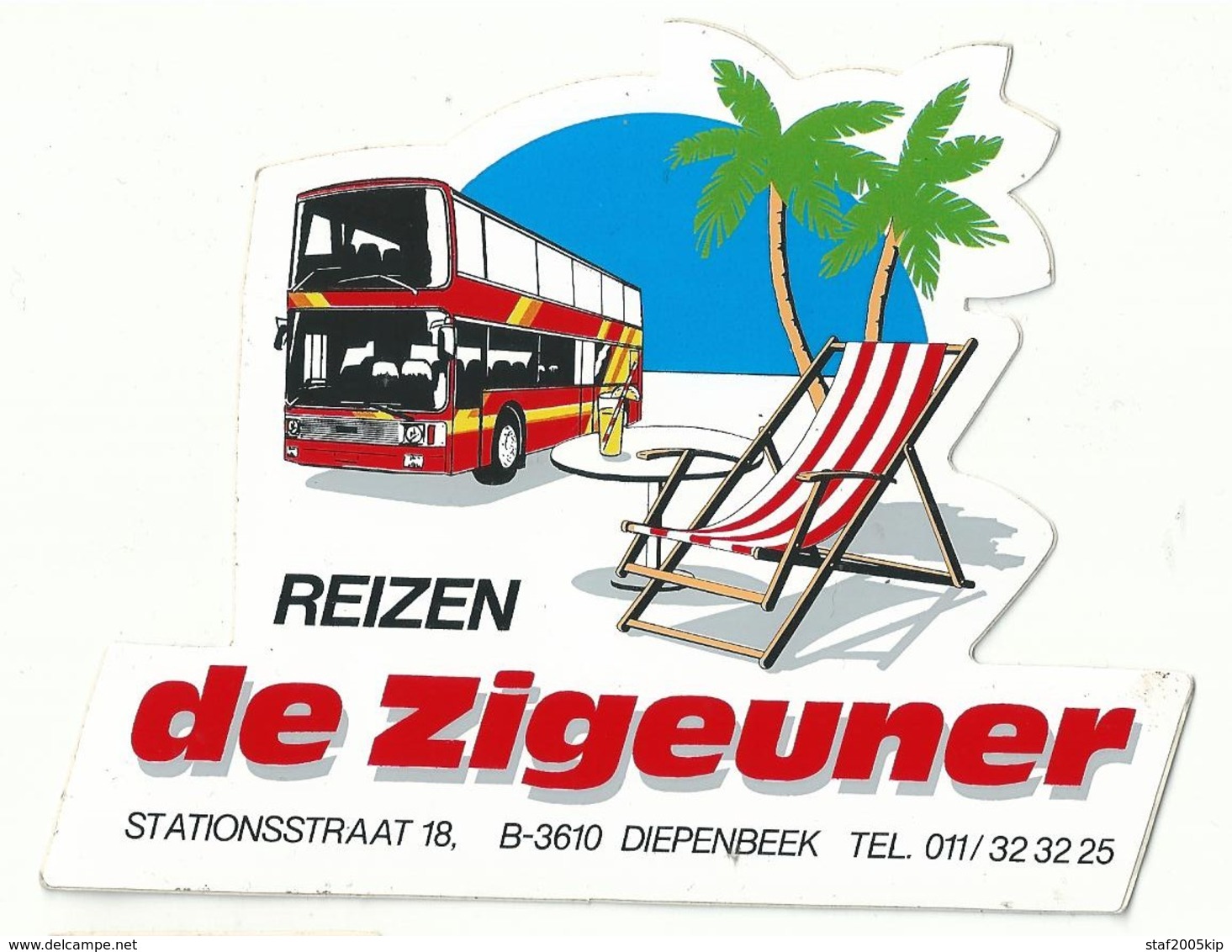 Sticker - Reizen De ZIGEUNER - Stationstraat Diepenbeek - Pegatinas