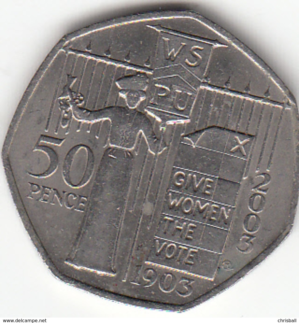 Great Britain UK 50p Coin Suffragettes 2003 (Small Format) Circulated - 50 Pence