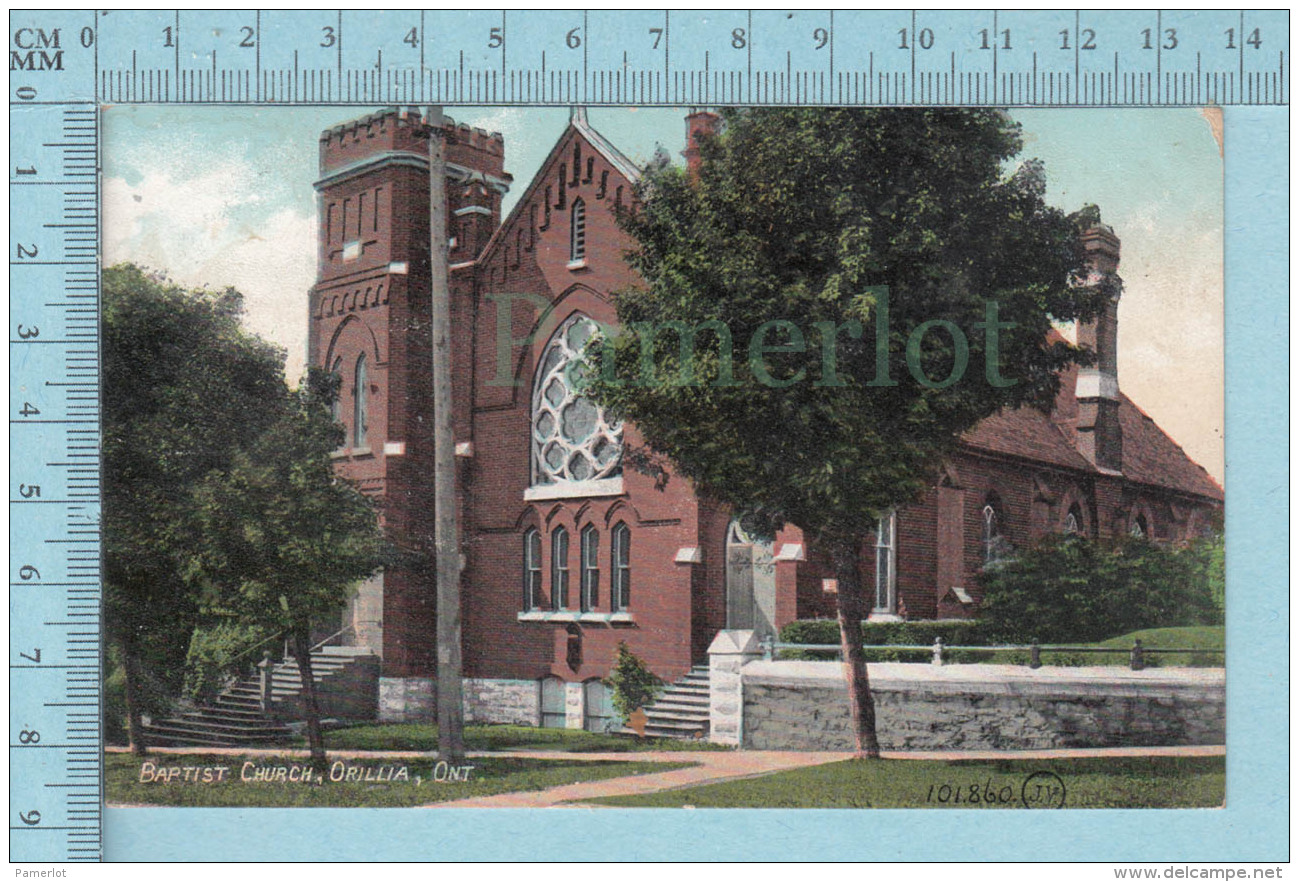 CPA - Baptist Church , Orillia Ontario Canada, On Valentine Card -  Used In 1907 Stamp  Canada 1&cent; - Autres & Non Classés