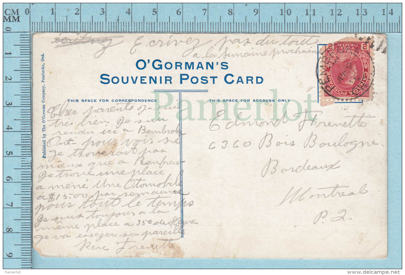 CPA-  Cottage Hospital Pembroke Ontario, O'Gorman's Post Card  -  Used In 1916  Stamp CND 2&cent; - Autres & Non Classés