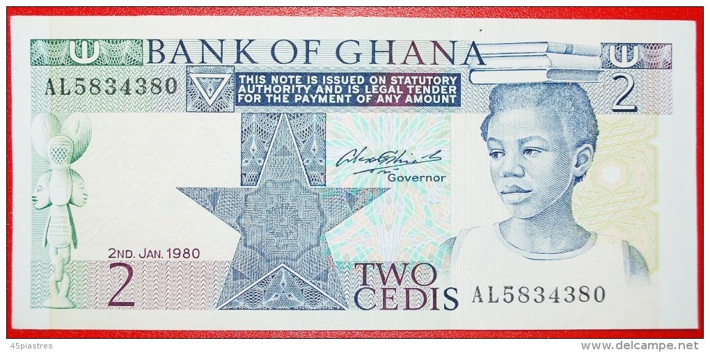 § BOOKS: GHANA &#9733; 2 CEDIS 1980 CRISP! LOW START &#9733; NO RESERVE! - Ghana