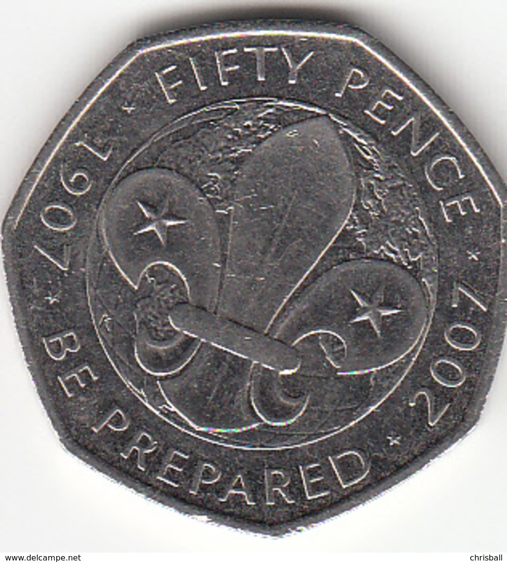 Great Britain UK 50p Coin Scouting 2007 (Small Format) Circulated - 50 Pence