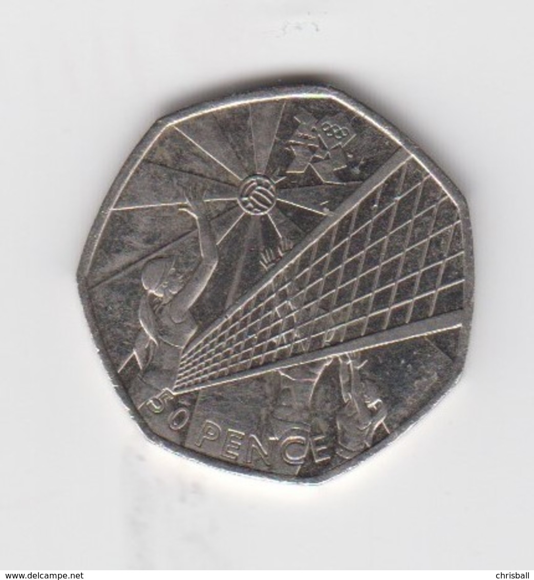 Great Britain UK 50p Coin Volleyball 2011 (Small Format) Circulated - 50 Pence