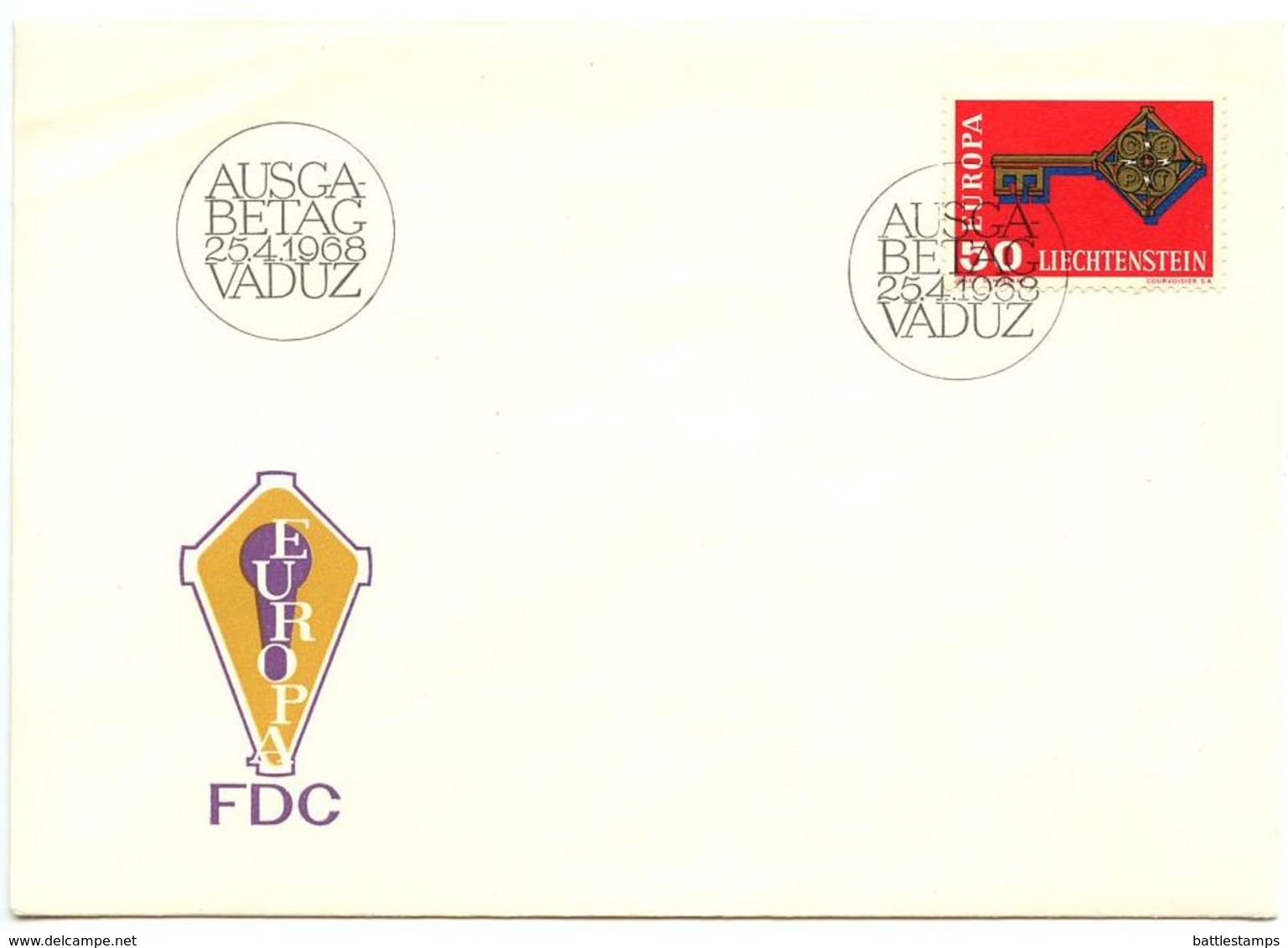 Liechtenstein 1968 Scott 442 FDC Europa - FDC