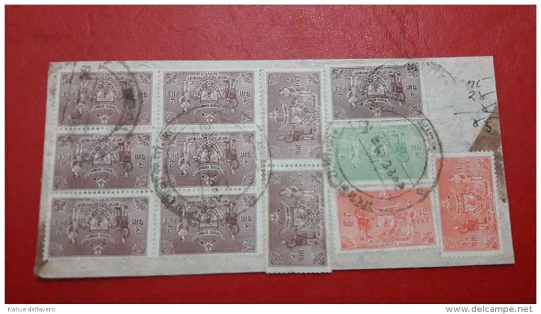 L'Inde Enveloppe Circulés Avec Une Grande Quantité De Timbres - Other & Unclassified