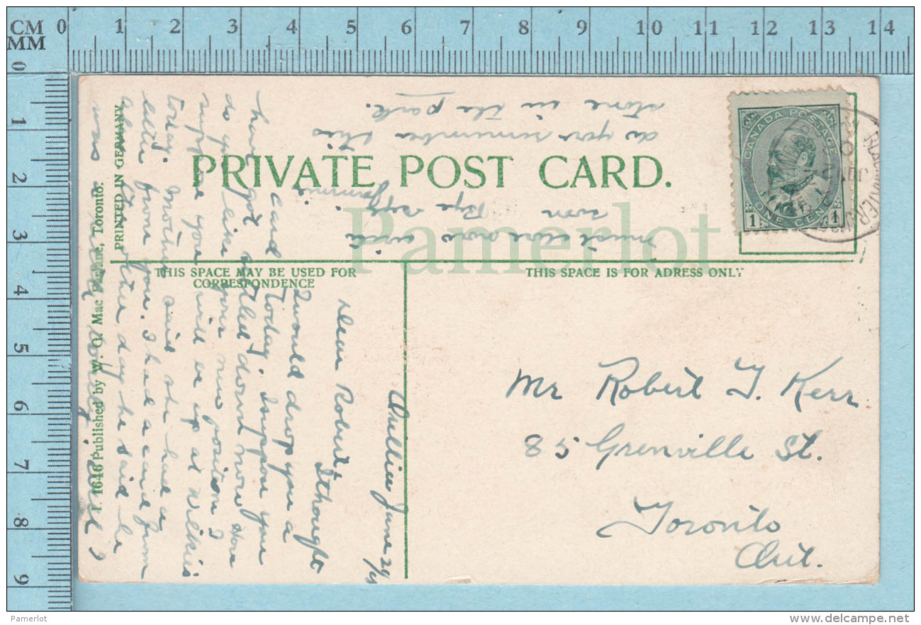 CPA - Couchiching Beach Park, Orillia Ontario, Mac Farlane Card-  Used In 1908  Stamp CND 1&cent; - Autres & Non Classés