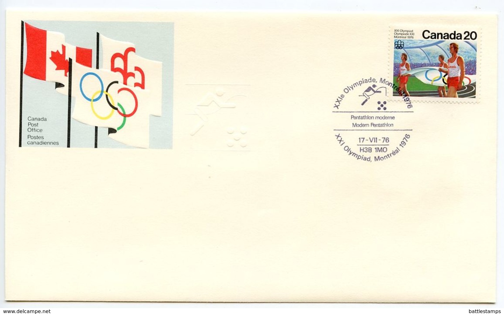 Canada 1976 Summer Olympic Games Modern Pentathlon Cover W/ Scott 682 - Zomer 1976: Montreal