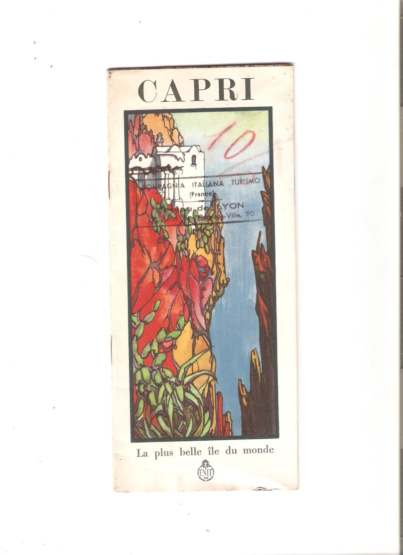 Dépliant Touristique Capri 1935 Italie - Dépliants Touristiques