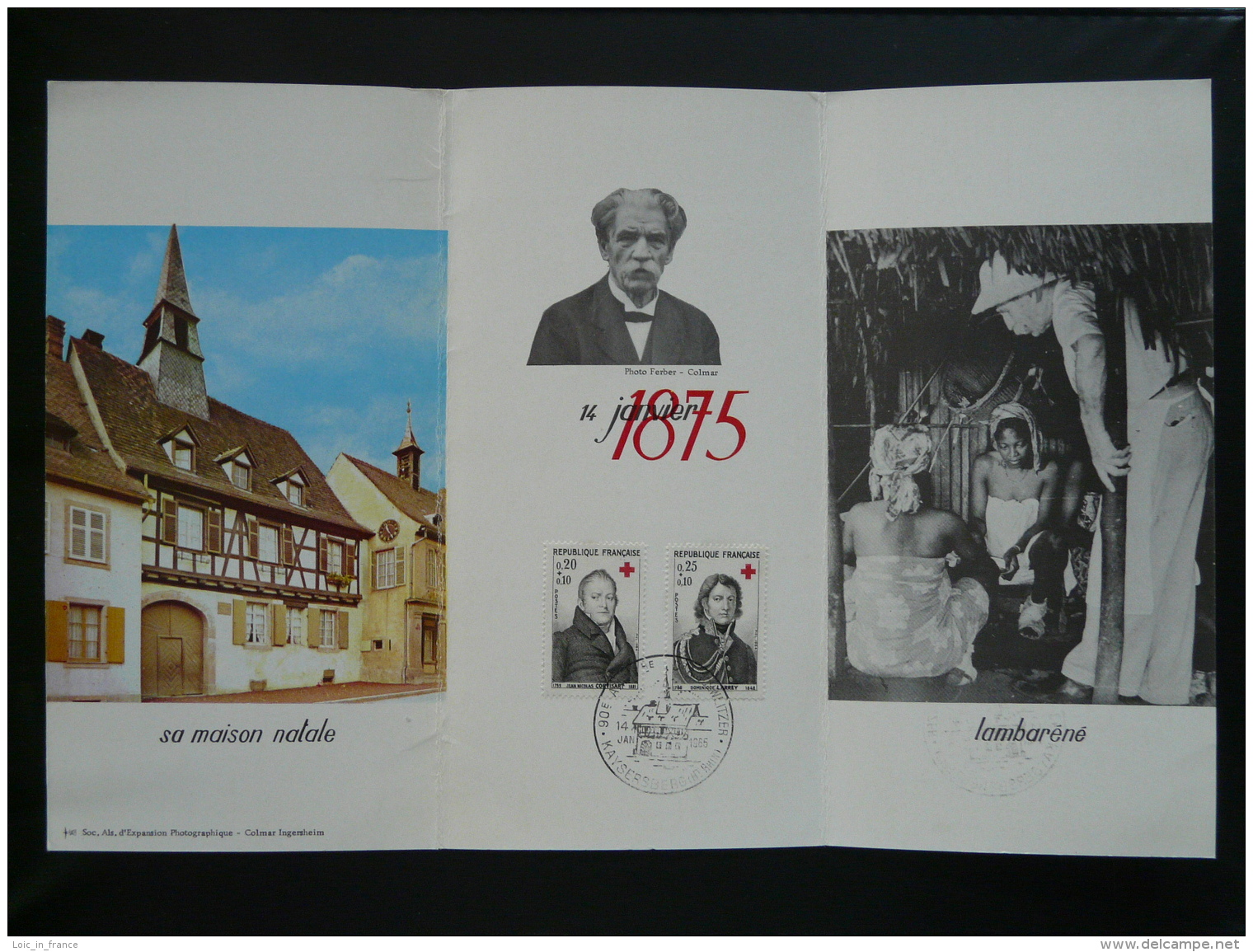 Encart Folder Albert Schweitzer Prix Nobel Lepre Leprosy 68 Kaysersberg 1965 - Albert Schweitzer