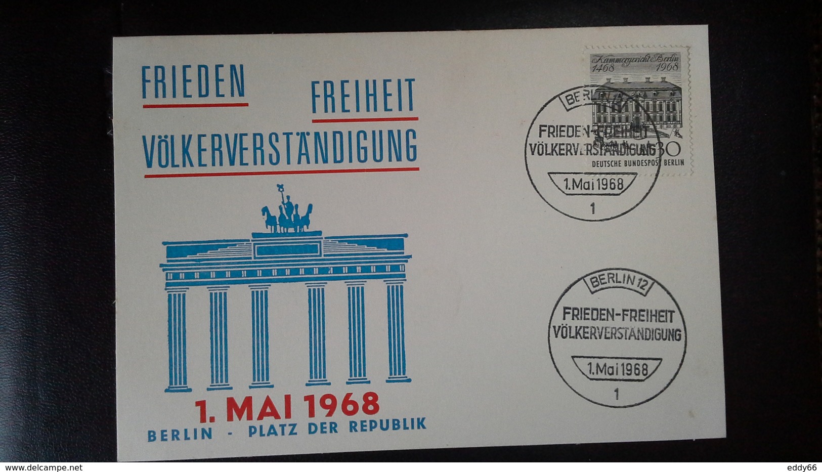 Sonderkarte Berlin Zum 1.Mai.1968 Mit Mi.Nr. 320( Kammergericht) Und Sonderstempel Berlin  12 Vom 1.Mai.1968 - Briefe U. Dokumente