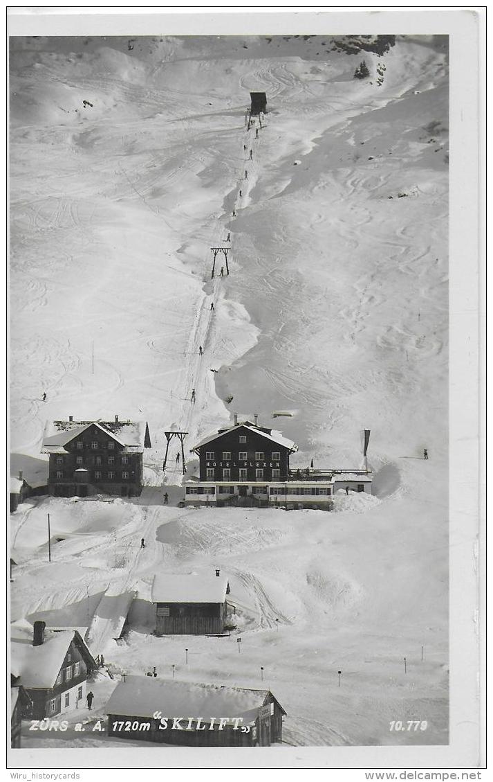 AK 0941  Zürs Am Arlberg - Hotel Flexen Mit Skilift / Verlag Risch Lau Um 1940-50 - Zürs