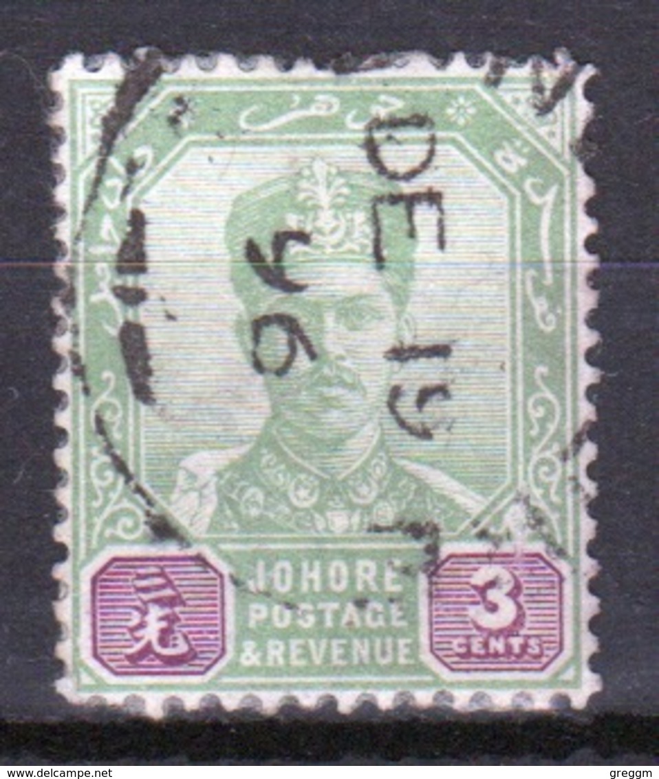 Malaysia Johore Sultan Ibrahim 1896 Three Cent Green And Purple. - Johore