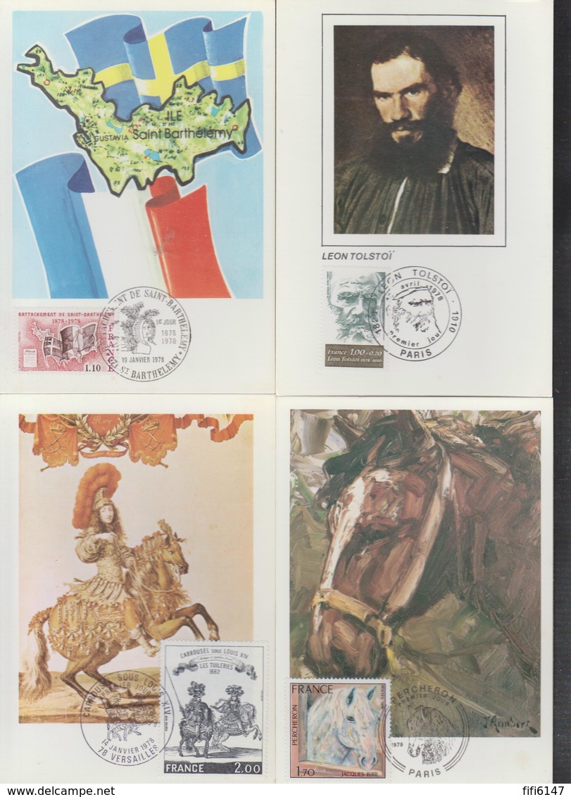 FRANCE -- CARTES-MAXIMUN-- LOT DE 12 CARTES DIVERSES -- - 1970-1979