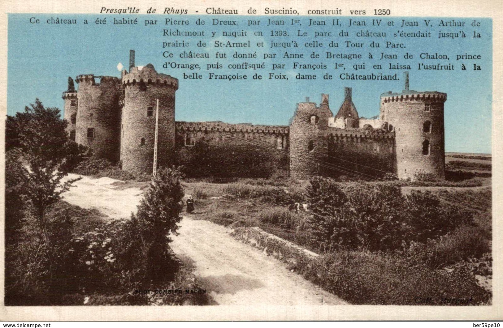 56 PRESQU'ILE DE RHUYS CHATEAU DE SUSCINIO CONSTRUIT VERS 1250 - Autres & Non Classés