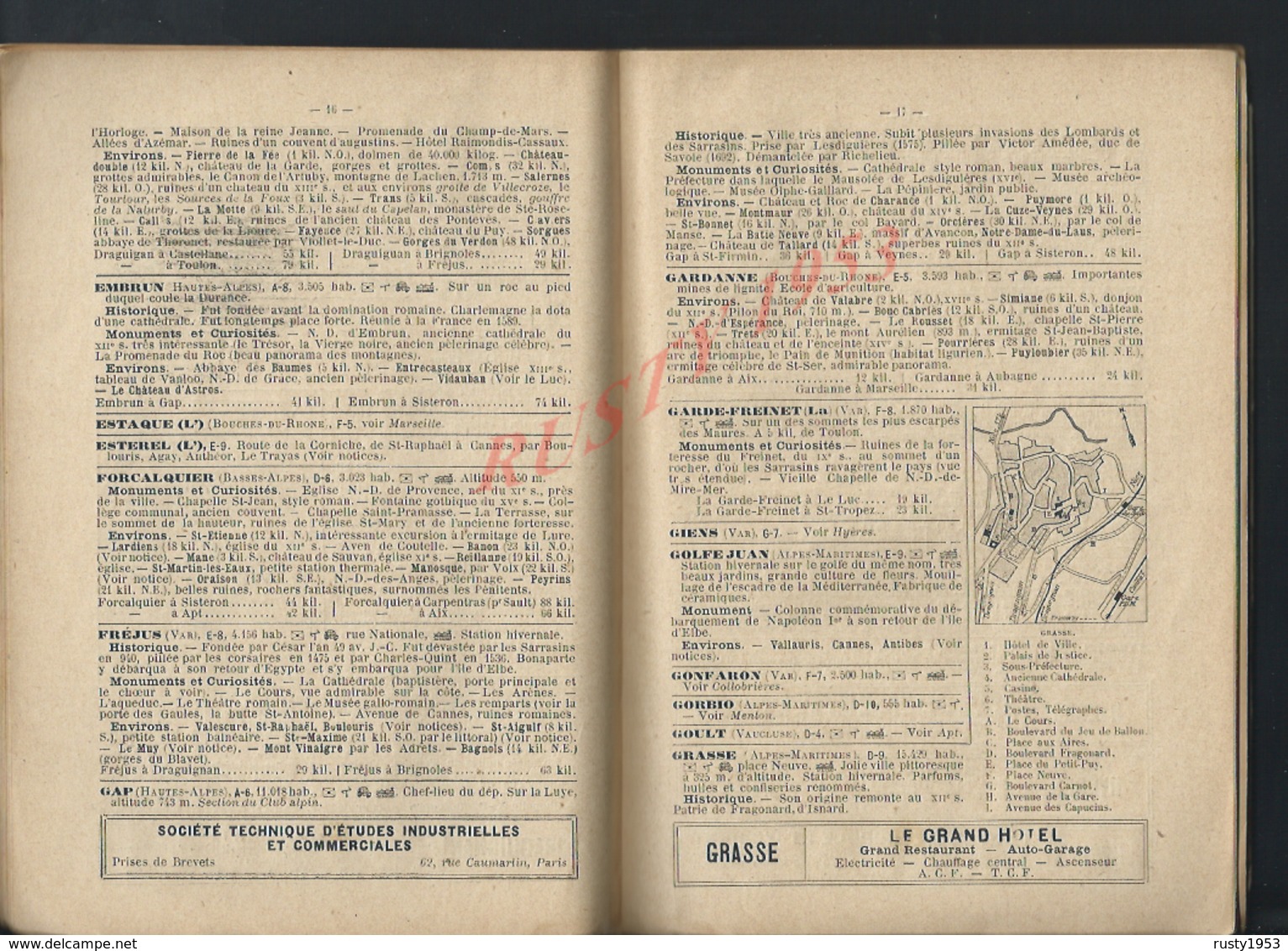 ANCIENNE CARTES GUIDES CAMPBELL LA PROVENCE & PUBLICITÉS GRASSE HYÈRES NICE ECT : - Dépliants Touristiques