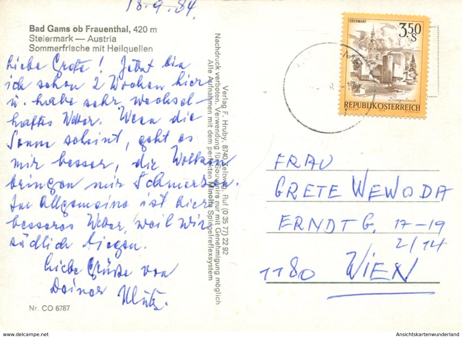 004233  Bad Gams Ob Frauenthal  1984  Mehrbildkarte - Bad Gams