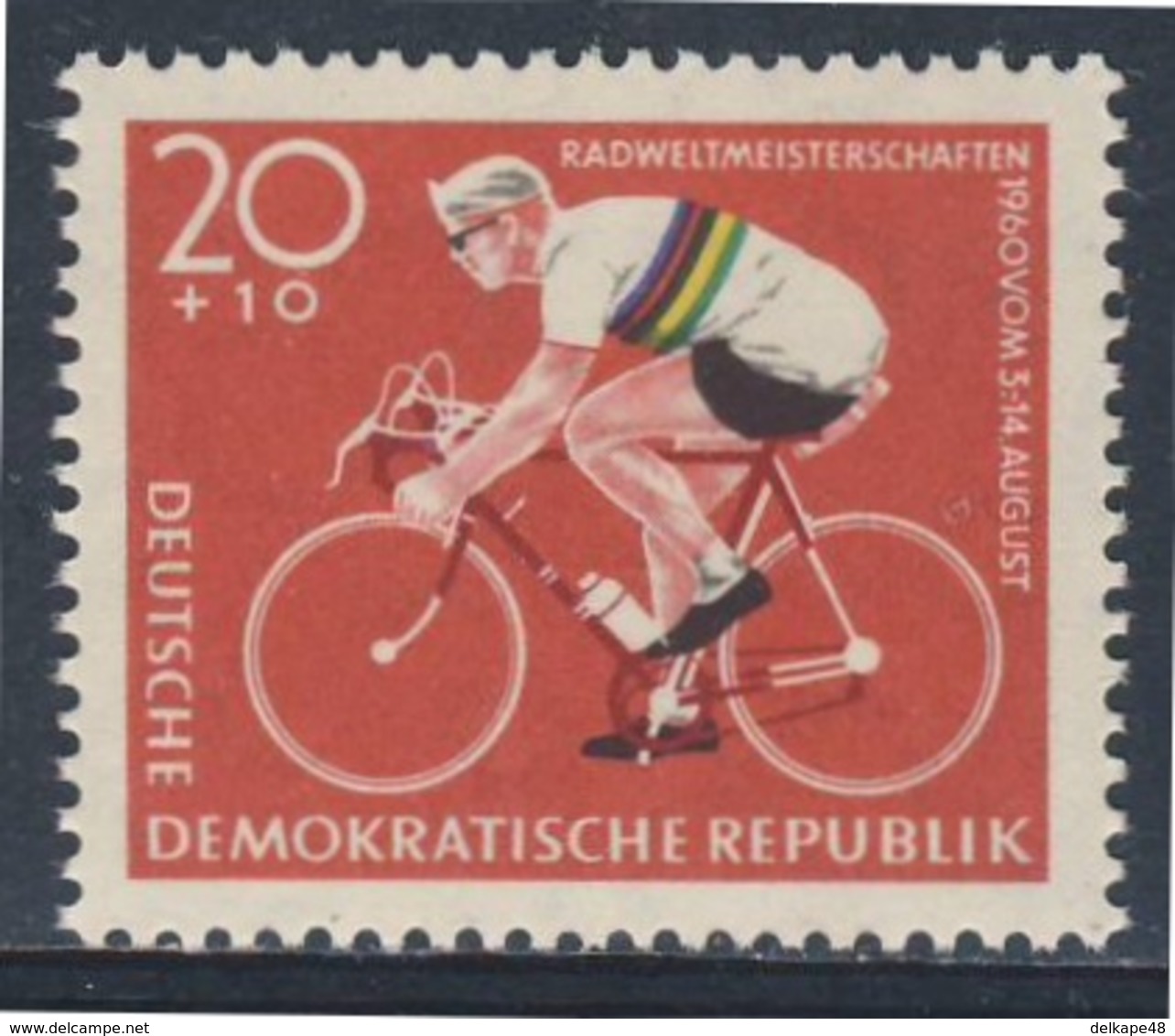 DDR Germany 1960 Mi 779 ** Racing Cyclist – World Cycling Championships /  Radweltmeisterschaften, Leipzig, Chemnitz - Wielrennen