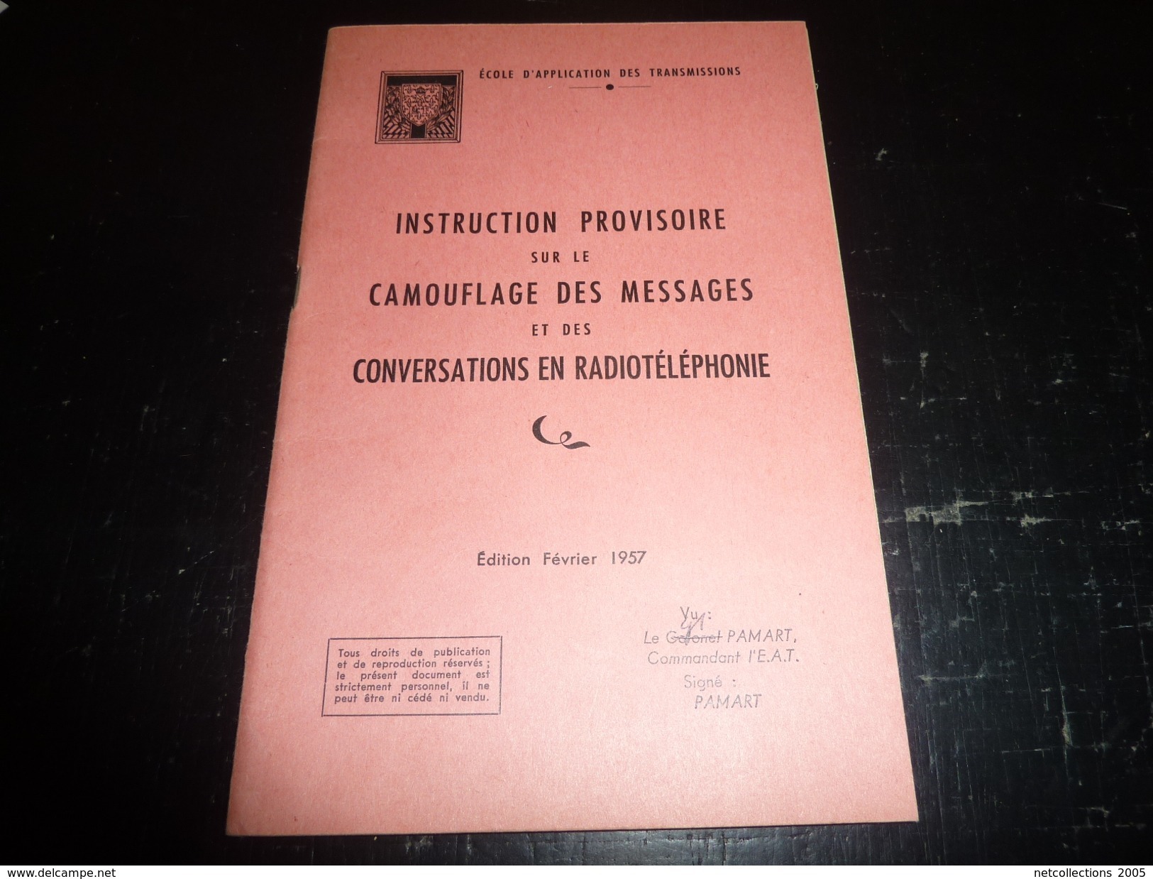 Ecole D'application Des Transmissions - Instruction Provisoire Sur Le Camouflage Des Messages Et Des Conv - DOCUMENT (2) - Audio-Video