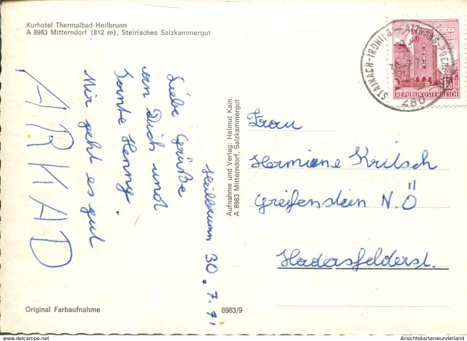 004247  Bad Mitterndorf - Kurhotel Thermalbad Heilbrunn  1971 - Bad Mitterndorf