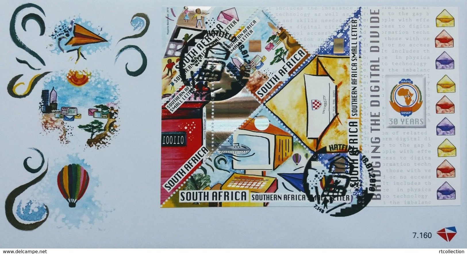 South Africa 2010 First Day Cover FDC Bridging The Digital Divide Letter Computers Sciences 18/1/2010 Stamps SG 1743 - Computers