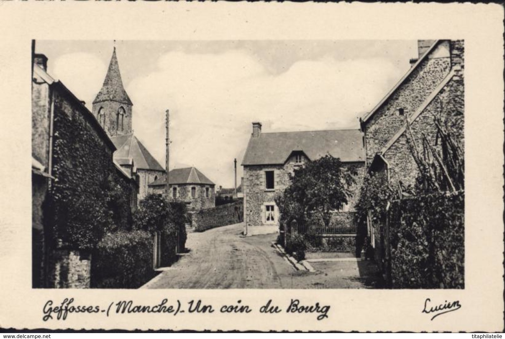 CPA Geffosses Manche Un Coin De Bourg Lucien Ed Artistique Granville Carte Photo - Altri & Non Classificati