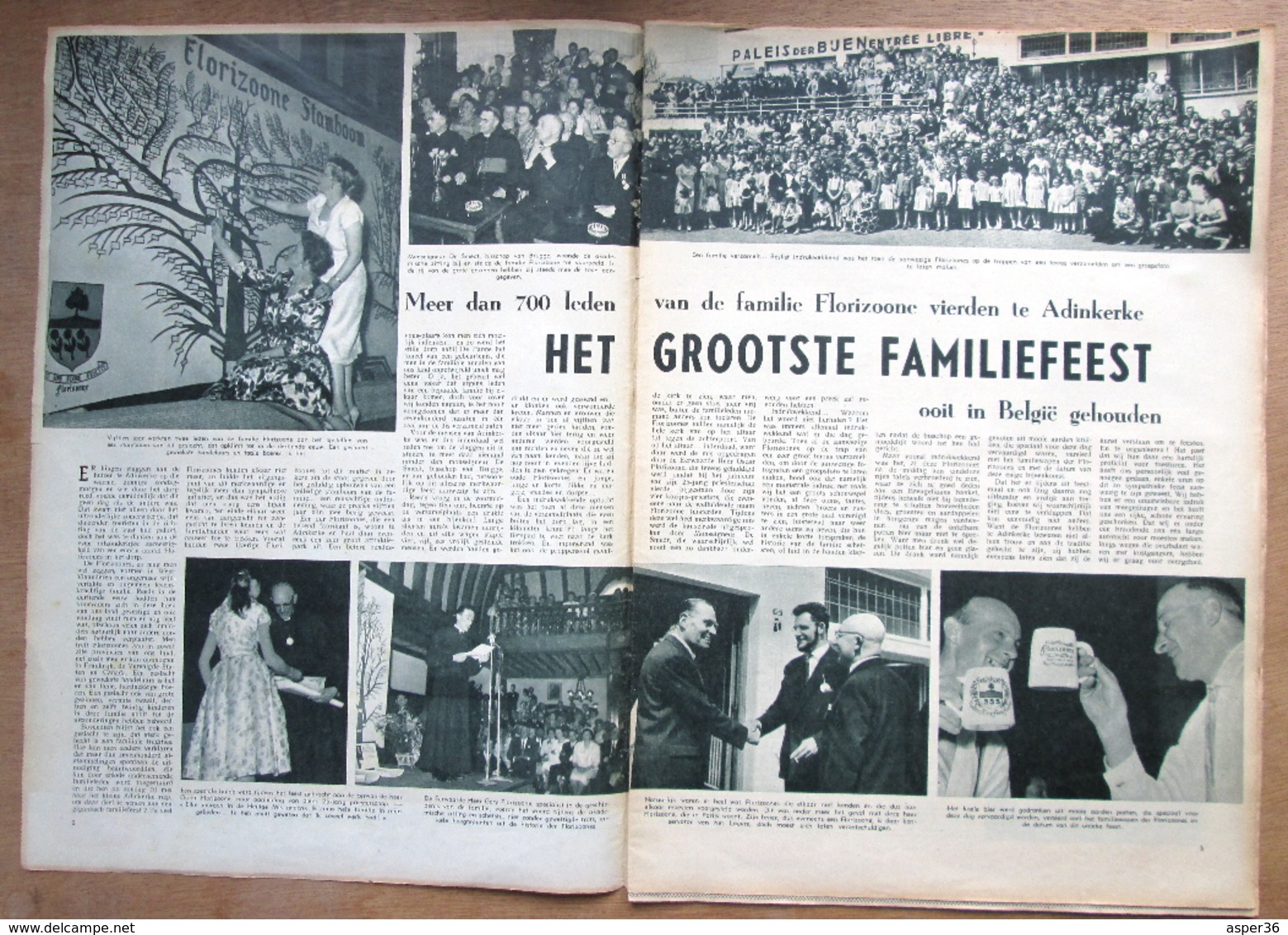 Tijdschrift Met Artikel "700 Leden Van De Familie Florizoone Vierden Te Adinkerke" 1959 - Collections