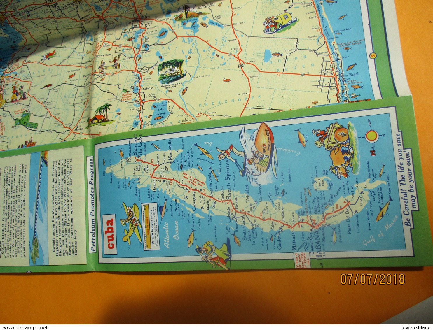 Carte Routiére/GULF/Tourgide Map/usa/FLORIDA/ Vacation Map/CUBA/ St Petersburg/ Rand Mc Nally& Co/Chicago/1950    PGC230 - Roadmaps
