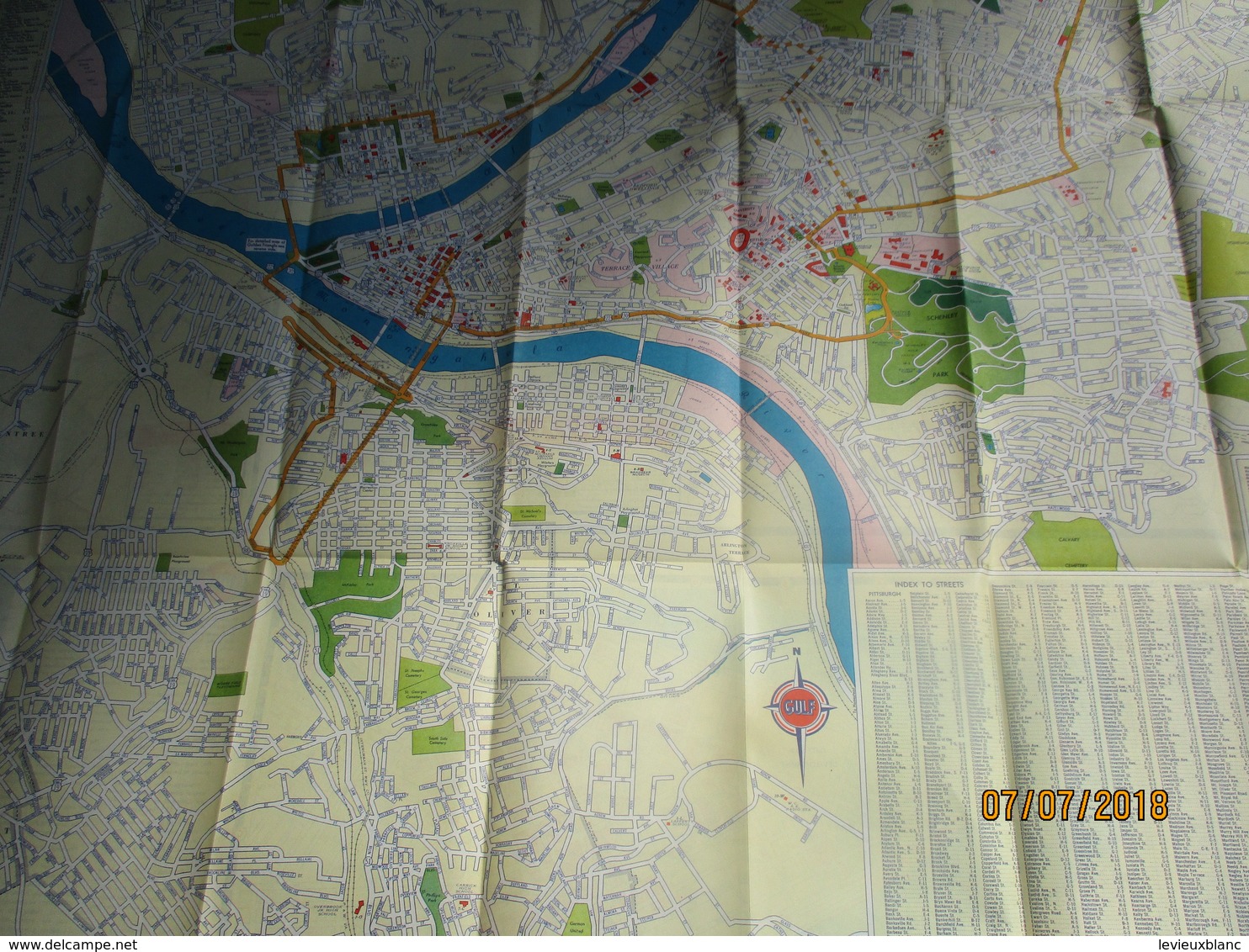 Carte Routiére/GULF/Tourgide Map/usa/PITTSBURGH/With Sight-Seeing Tour/ Rand Mc Nally& Co/Chicago/1950    PGC232 - Roadmaps
