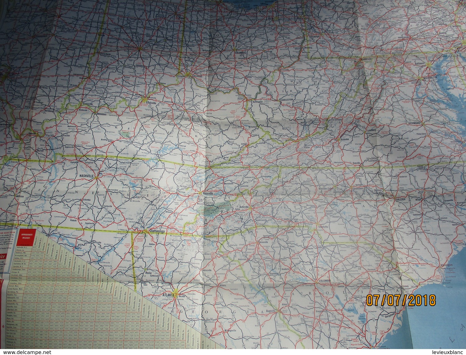 Carte Routiére/ESSO Standard Oil Co /Interstate Map/usa/SOUTHEAST UNITED STATES/General Drafting New York/1952    PGC233 - Callejero