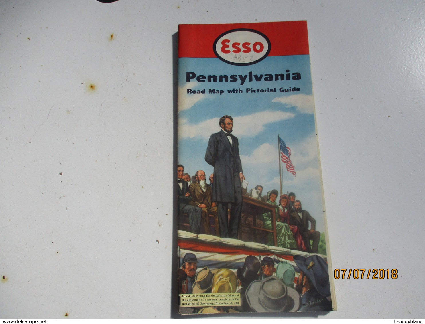 Carte Routiére/ESSO Standard Oil Co /PENNSYLVANIA/Road Map With Pictorial Guide/General Drafting New York/1952    PGC234 - Cartes Routières