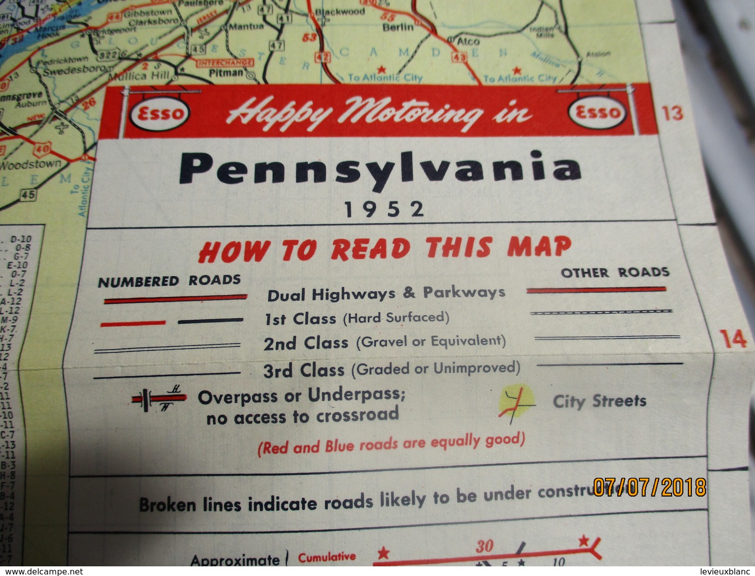 Carte Routiére/ESSO Standard Oil Co /PENNSYLVANIA/Road Map With Pictorial Guide/General Drafting New York/1952    PGC234 - Cartes Routières