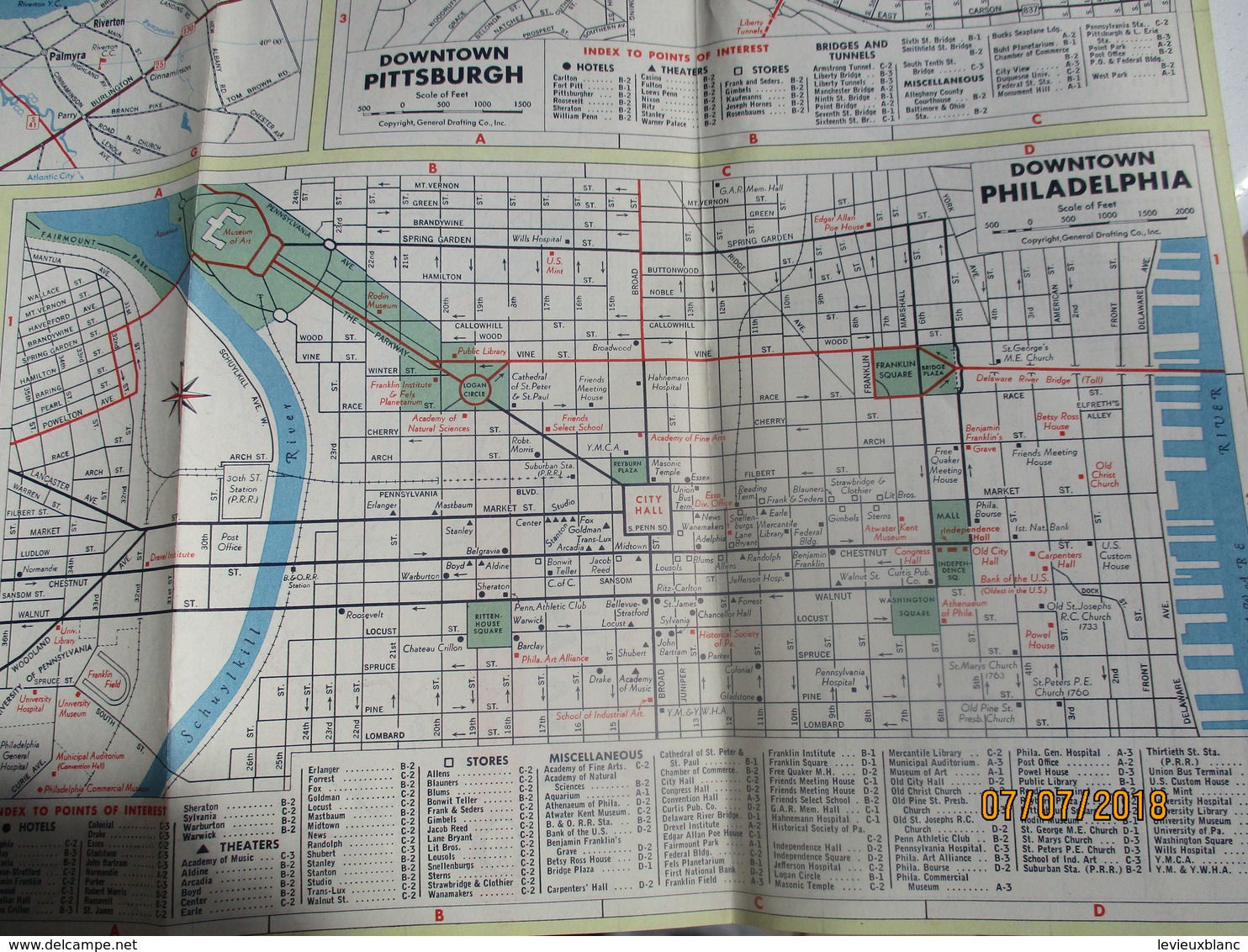 Carte routiére/ESSO Standard Oil Co /PENNSYLVANIA/Road map with pictorial guide/General Drafting New York/1952    PGC234