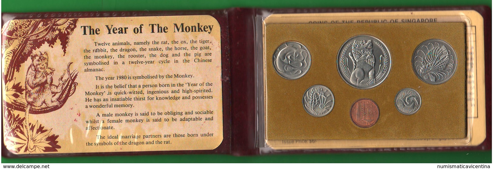 Singapore Year Of The Monkey 1980 Coin Set  Chinese Lunar Calendar - Singapore