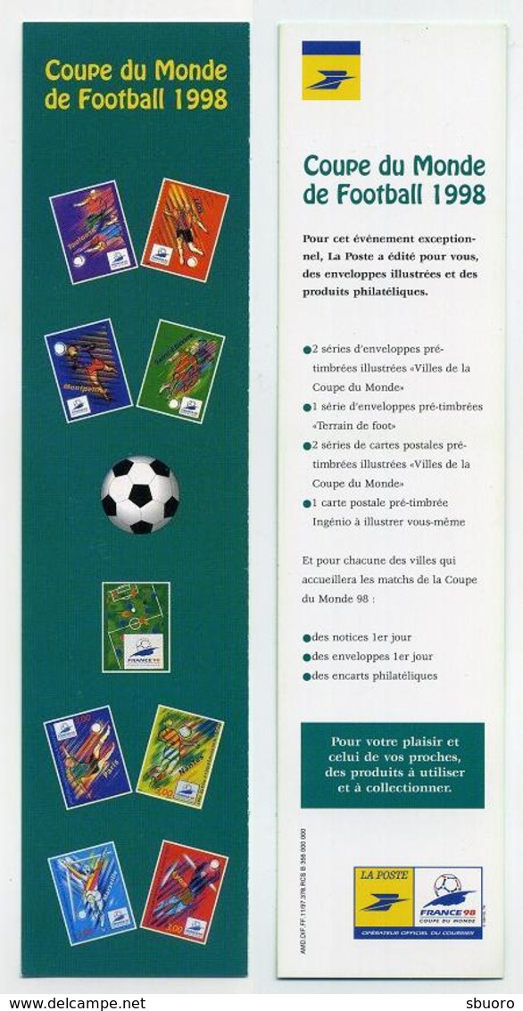 Marque-page Pub La Poste Timbres Stades Coupe Du Monde De Football 1998 - Marque-Pages