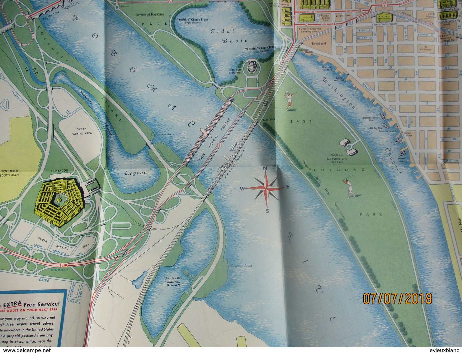 Carte Routiére/ESSO Standard Oil Co/WASHINGTON DC And Vicinity/Visitor'sGuide/General Drafting & Co New York/1952 PGC233 - Carte Stradali