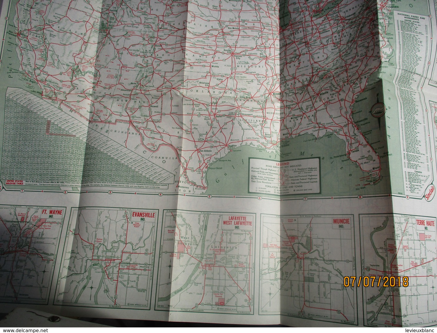 Carte routiére/Sinclair Gasoline /INDIANA/USA//Rand Mc Nally & Co Chicago/1950           PGC227