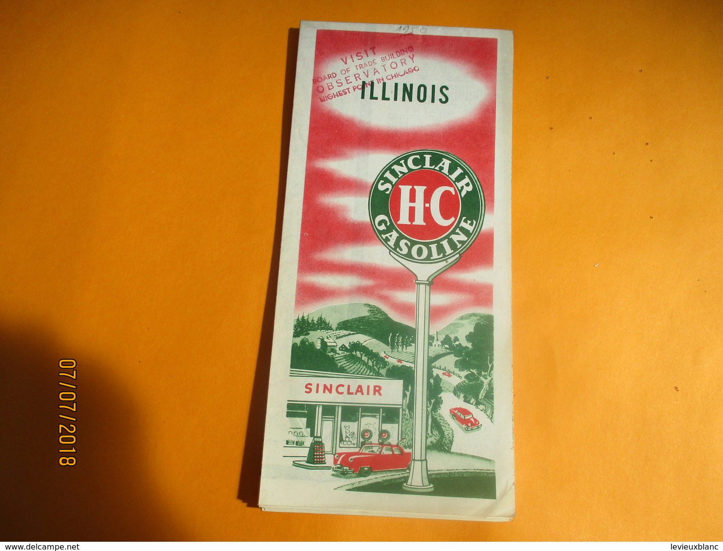 Carte Routiére/Sinclair Gasoline / ILLINOIS / USA//Rand Mc Nally & Co Chicago/1950           PGC228 - Cartes Routières