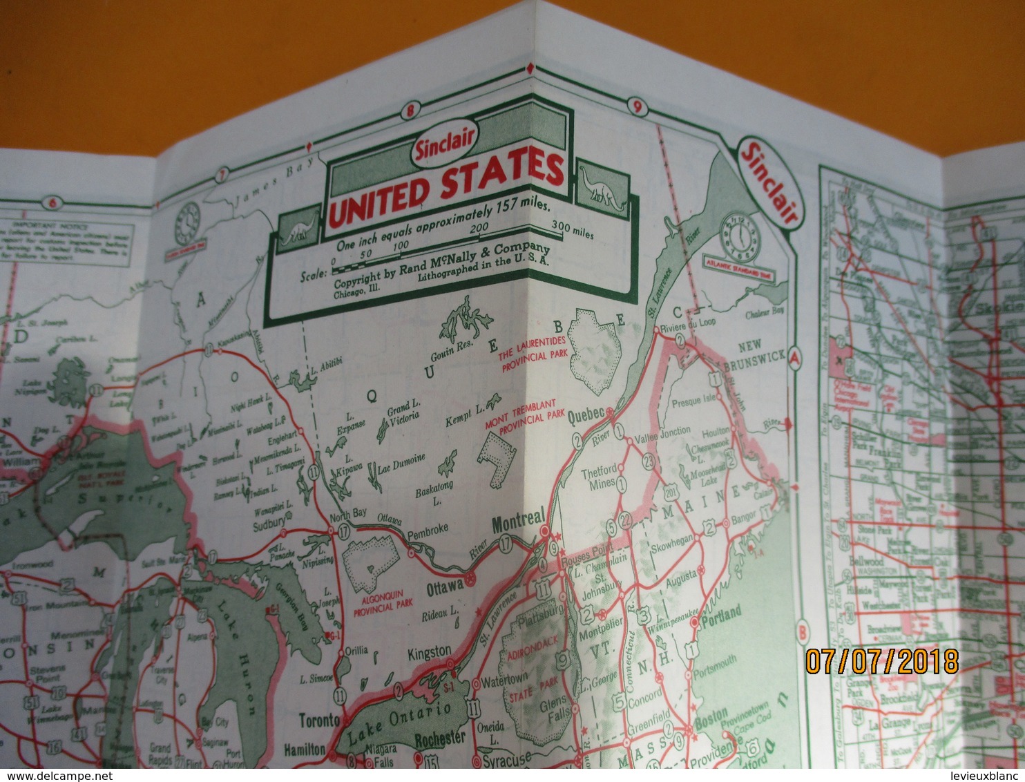 Carte Routiére/Sinclair Gasoline / ILLINOIS / USA//Rand Mc Nally & Co Chicago/1950           PGC228 - Callejero