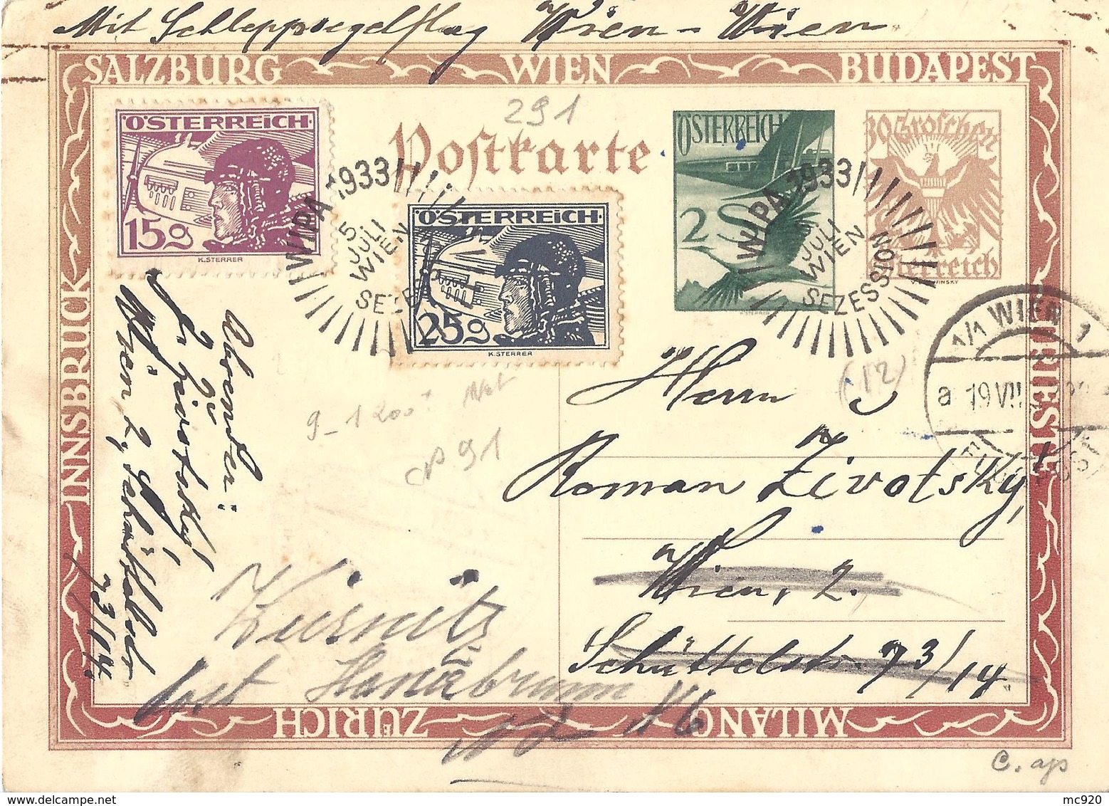 Autriche Österreich Entier Postal, Ganzsachen, Postal Stationery Carte Postale Privée Postkarten Private - Sonstige & Ohne Zuordnung