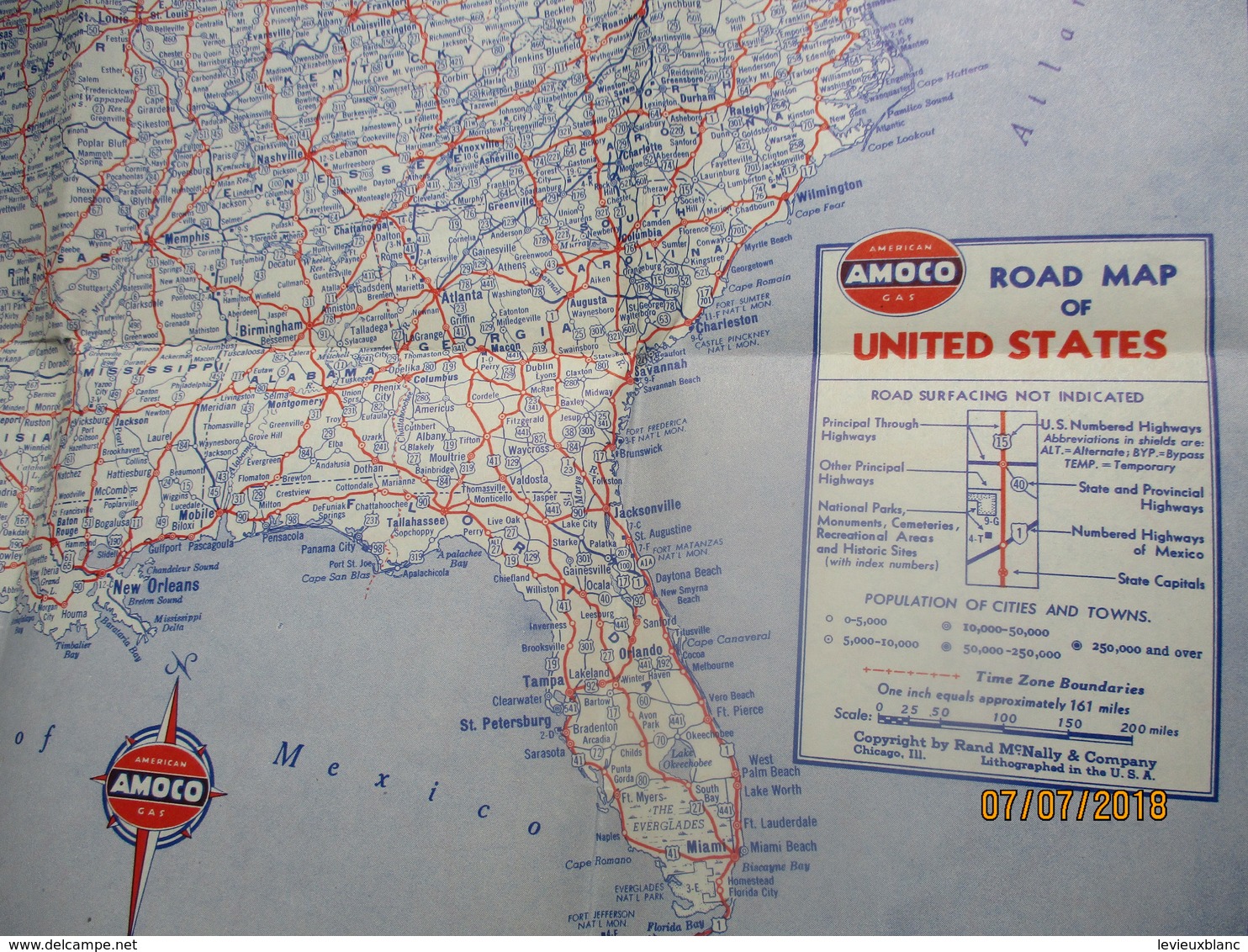 Carte Routiére/American Oil Company/AMOCO/ North CAROLINA/ South CAROLINA/ USA/Rand Mc Nally & Co Chicago/1950    PGC226 - Cartes Routières